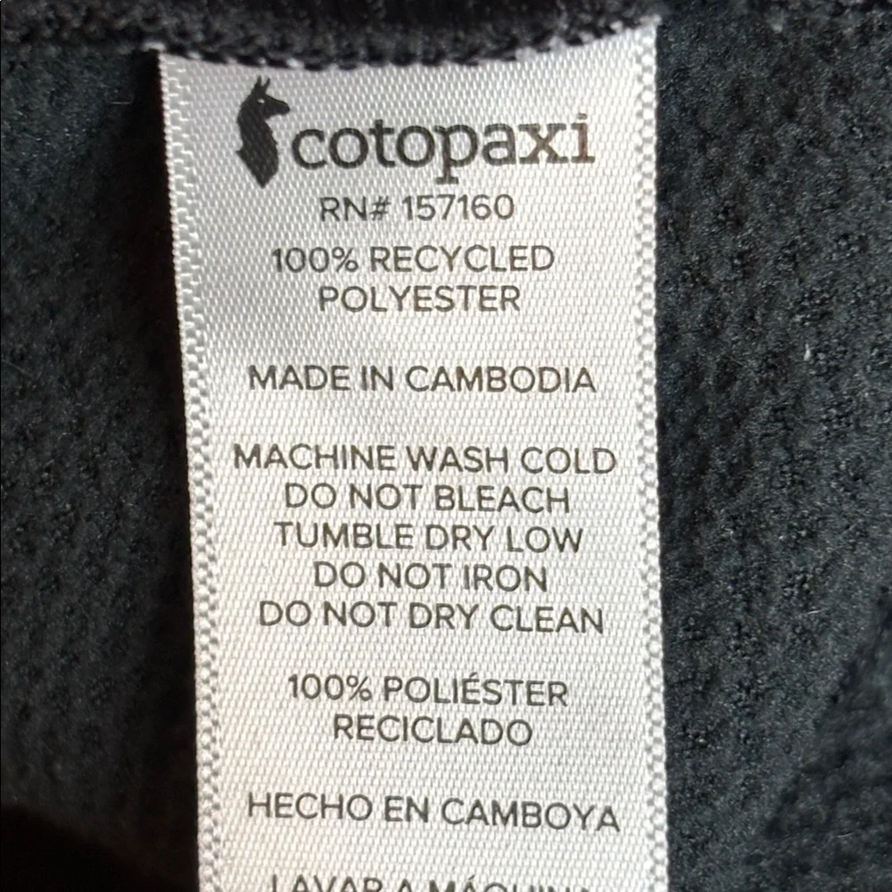 Cotopaxi Abrazo Half-Zip Men’s Fleece Jacket Graphite Black Colorway Medium - Picture 6 of 6